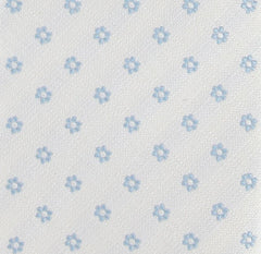 Borrelli White with Light Blue Floral Tie - 2.75" Wide