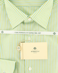 Luigi Borrelli Green Striped Shirt - Slim - 17/43 - (DR2069GI34)