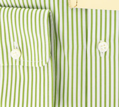 Borrelli Green Striped Shirt - Extra Slim - 17/43 - (EV5137NANDO)