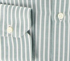 Luigi Borrelli Green Striped Shirt - Extra Slim - 15.75/40