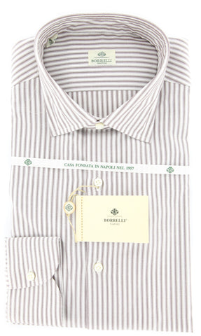 Luigi Borrelli Brown Shirt – Size: 17.5 US / 44 EU