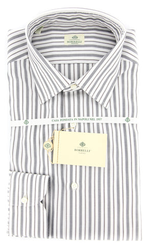 Luigi Borrelli Gray Shirt – Size: 17 US / 43 EU