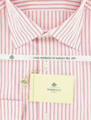 Luigi Borrelli Red Striped Cotton Shirt - Extra Slim Fit - 16.5/42