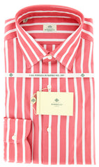 Luigi Borrelli Red Cotton Shirt - Slim Fit - 15.75/40
