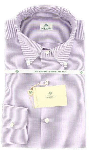 Borrelli Light Lavender Purple Button Down Shirt - Slim Fit - 17.5/44