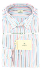 Borrelli Light Blue, Brown and Pink Shirt - Slim Fit - Shirt 16/41