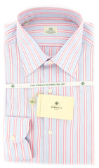 Borrelli Light Blue Striped Shirt - Slim - 15.75/40 - (DR1670PAOLO)
