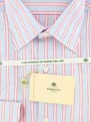 Borrelli Light Blue Striped Shirt - Slim - 15.75/40 - (DR1670PAOLO)