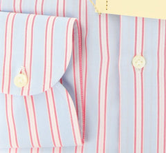 Borrelli Light Blue Striped Shirt - Slim - 15.75/40 - (DR1670PAOLO)