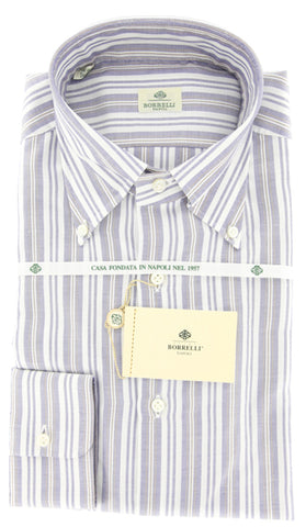 Luigi Borrelli Blue Shirt – Size: 17 US / 43 EU