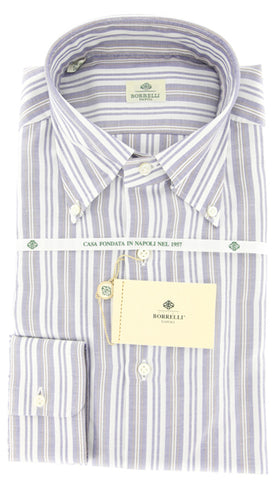Luigi Borrelli Blue Shirt – Size: 17.5 US / 44 EU