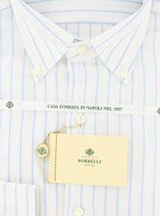 Luigi Borrelli Light Blue Striped Shirt - Slim - 16/41