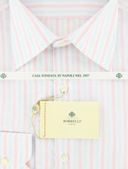 Luigi Borrelli Pink Striped Shirt - Slim - 15.75/40 - (DR1812NICOLA)