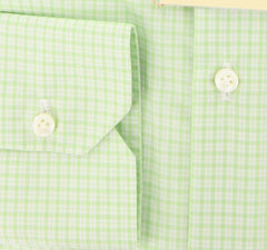 Luigi Borrelli Green Cotton Plain Weave Shirt -Extra Slim Fit - 15.5/39