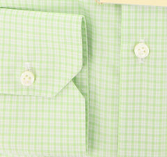 Borrelli Green Cotton Plain Weave Shirt -Extra Slim Fit - 15.75/40