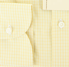 Luigi Borrelli Yellow White, Light Yellow Striped Shirt 15.75/40