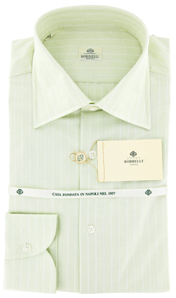 Luigi Borrelli Green Cotton Shirt 15.75/40