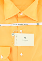 Luigi Borrelli Orange Solid Shirt - Slim - 15.5/39 - (DRTXHENRY)