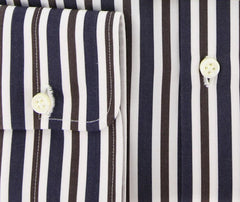 Borrelli Navy Blue Striped Shirt - Extra Slim - 17/43 - (EV5221NANDO)