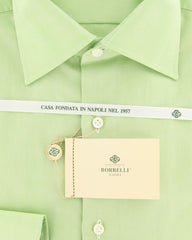 Luigi Borrelli Green Solid Shirt - Slim - 15.75/40 - (DR1268HENRY)
