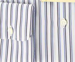 Borrelli Navy Blue Striped Shirt - Extra Slim - 17/43 - (EV5251NANDO)