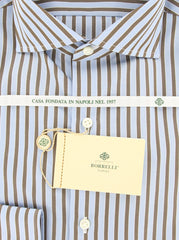 Luigi Borrelli Light Blue Striped Shirt - 15.75/40 - (EV4992NANDO)