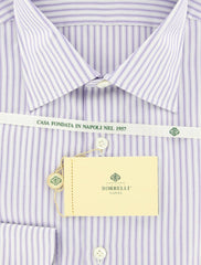 Luigi Borrelli Lavender Purple Striped Shirt - 17/43 - (EV5072LEONARDO)