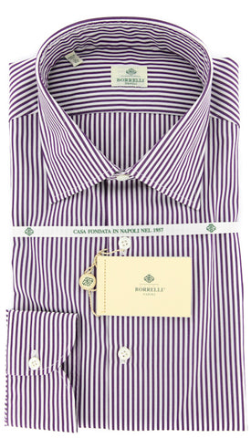 Luigi Borrelli Purple Shirt – Size: 17 US / 43 EU