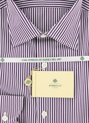 Borrelli Purple Striped Shirt - Extra Slim - 17/43 - (EV5080LEONARDO)