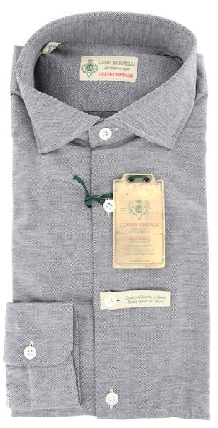 Luigi Borrelli Gray Fancy Shirt - Extra Slim - M/M - (MA2540ANDREA)