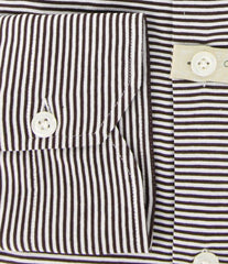 Borrelli Brown Striped Shirt - Extra Slim - S/S - (MA2820060STEFANO)