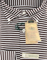 Borrelli Brown Striped Shirt - Extra Slim - S/S - (MA2820061STEFANO)