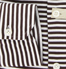 Borrelli Brown Striped Shirt - Extra Slim - S/S - (MA2820061STEFANO)