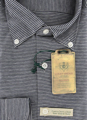 Luigi Borrelli Navy Blue Striped Shirt - S/S - (MA2840071STEFANO)