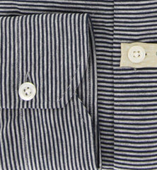 Luigi Borrelli Navy Blue Striped Shirt - S/S - (MA2840071STEFANO)