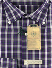 Luigi Borrelli Purple Plaid Shirt - Extra Slim - 16/41 - (EV918STEFANO)