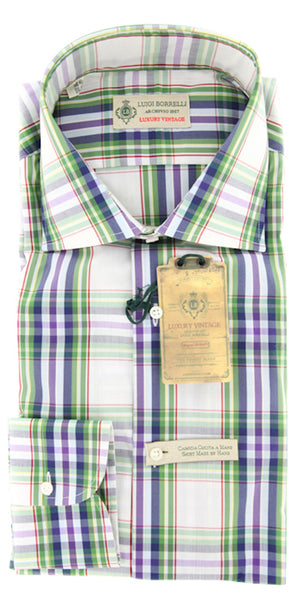 Luigi Borrelli Green Plaid Shirt - Extra Slim - (GB8682) - Parent