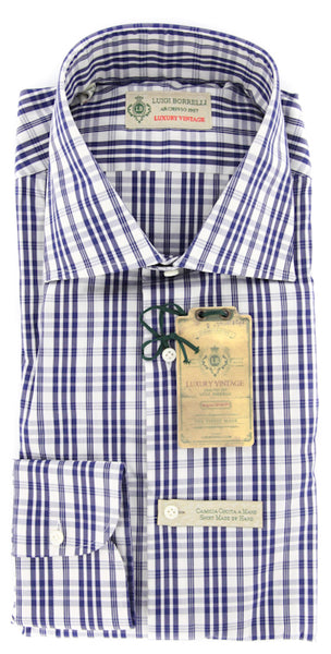 Luigi Borrelli Navy Blue Shirt 15.75/40