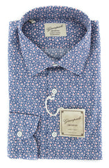 Giampaolo Navy Blue Floral Shirt - Extra Slim - 15.75/40 -(608GP-TS1764-70)