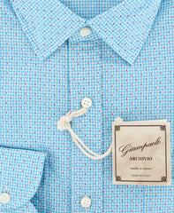 Giampaolo Blue Fancy Shirt - Extra Slim - (GP618166972AL10STPT1) - Parent