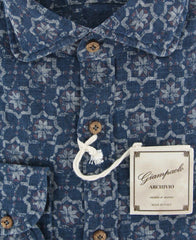 Giampaolo Blue Fancy Shirt - Extra Slim - (GP61817597MATPT1) - Parent