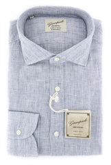 Giampaolo Blue Melange Shirt - Extra Slim - 15.5/39 - (GP61825777FA24PT1)