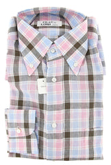 Fray Pink Plaid Shirt - Slim - 15.5/39 - (ARIZONA/411/5)