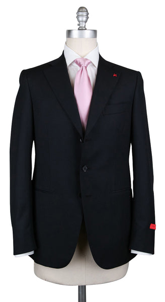 Isaia Black Wool Striped Suit - (IS4309A990) - Parent