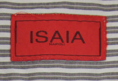 Isaia Brown Striped Cotton Shirt - Extra Slim - (1V) - Parent