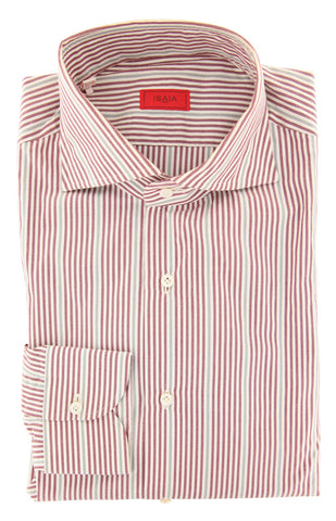 Isaia Burgundy Red Shirt - Slim