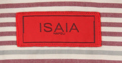 Isaia Burgundy Red Striped Cotton Shirt - Slim - (JX) - Parent