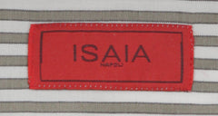 Isaia Light Brown Striped Cotton Shirt - Slim - (355) - Parent