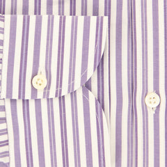 Isaia Purple Striped Cotton Shirt - Slim - (JY) - Parent