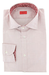 Isaia Red Other Cotton Shirt - Extra Slim - 15.75/40 - (255)